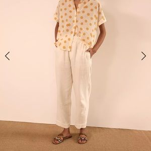Madewell cream gauze crop pant!